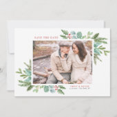 水彩クリスマス紅葉フレームフォト セーブザデート (正面)