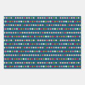 水彩クリスマス紙吹雪ストライプ三角形ドット ラッピングペーパーシート (正面2)