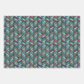 水彩クリスマス紙吹雪三角形ジグザグ点 ラッピングペーパーシート (正面2)