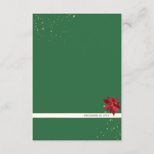 水彩クリスマス結婚の宿泊施設 エンクロージャーカード (裏面)