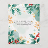 水彩クリスマス結婚詳細カード エンクロージャーカード (裏面)