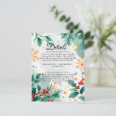 水彩クリスマス結婚詳細カード エンクロージャーカード (スタンド正面)