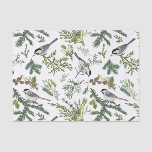 水彩クリスマス自然森イラストレーション 薄葉紙 (正面)