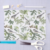 水彩クリスマス自然森イラストレーション 薄葉紙 (クラフト)