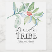 水彩クリスマス花嫁プロポーザルのラベル ワインラベル (シングルラベル)