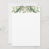 水彩クリスマス花模様ホリデーフォトカード 招待状 (裏面)