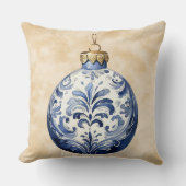 水彩クリスマス装飾品 クッション (正面)