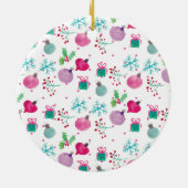 水彩クリスマス装飾美術 セラミックオーナメント (裏面)