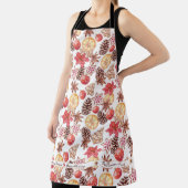 水彩クリスマス要素シームレスパターン エプロン (インサイチュ)