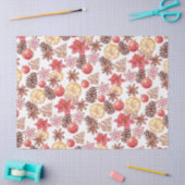 水彩クリスマス要素シームレスパターン 薄葉紙 (クラフト)