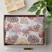 水彩クリスマス要素シームレスパターン 薄葉紙 (ギフト)