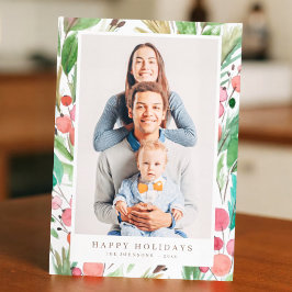 水彩クリスマス観葉植物学モダン シーズンカード