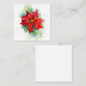 水彩クリスマス赤い花を描く ノートカード (正面/裏面)