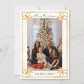 水彩クリスマス金ゴールド大千年記念写真 シーズンカード (正面)