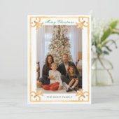 水彩クリスマス金ゴールド大千年記念写真 シーズンカード (スタンド正面)