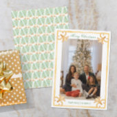 水彩クリスマス金ゴールド大千年記念写真 シーズンカード