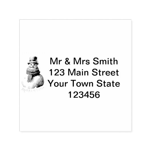 水彩クリスマス雪だるま セルフインキングスタンプ (デザイン)