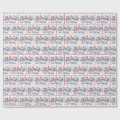 水彩クリスマス雪だるま ラッピングペーパー (フラット)