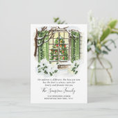 水彩クリスマス カントリー ホリデー ハウス 引越のお知らせ 案内状 (スタンド正面)