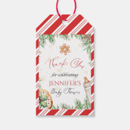 水彩クリスマス クッキー ホリデー ベイビー シャワー ギフトタグ