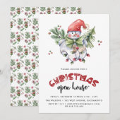 水彩クリスマス | クリスマス オープンハウス 招待状 (正面/裏面)