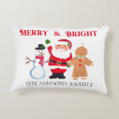 水彩クリスマス サンタ スノーマン アクセントクッション (裏面)