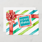 水彩クリスマス シーズンポストカード (正面/裏面)