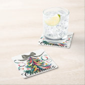 水彩クリスマス スクエアペーパーコースター (インサイチュ)