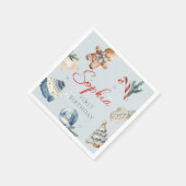 水彩クリスマス ソフト ウィンター ファーストバースデー スタンダードカクテルナプキン (角)