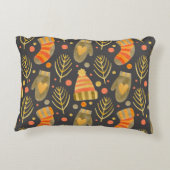 水彩クリスマス：フェスティバルシームレスパターン。 アクセントクッション (裏面)