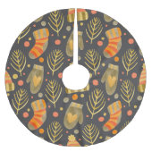 水彩クリスマス:フェスティバルシームレスパターン。 ブラッシュドポリエステルツリースカート (正面)