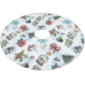 水彩クリスマス ブラッシュドポリエステルツリースカート (アングル)