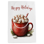 水彩クリスマス ホットココア ミディアムペーパーバッグ (正面)