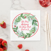 水彩クリスマス マボン ホリデー リーブ  スタンダードランチョンナプキン (インサイチュ)