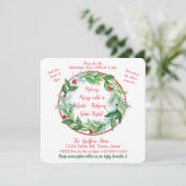 水彩クリスマス マボン ホリデー リーフ 招待状 (スタンド正面)