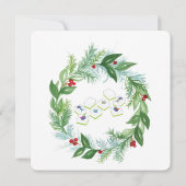 水彩クリスマス マボン ホリデー リーフ 招待状 (裏面)