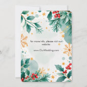 水彩クリスマス「日付を保存」カード – ホリー セーブザデート (裏面)