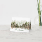 水彩クリスマス　森の松と杉の木 シーズンカード (正面)