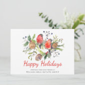 水彩クリスマス 赤い鳥 コーポレートグリーティング シーズンカード (スタンド正面)