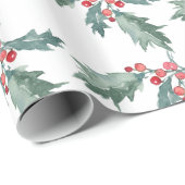 水彩クリスマ絵を描スホリーラッピング紙 ラッピングペーパー (ロールコーナー)