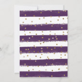 水彩クリームとパープルの花輪の結婚式 セーブザデート (裏面)