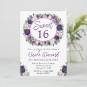 水彩クリームと紫リーススイーツ16 招待状 (スタンド正面)