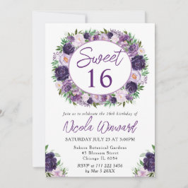 水彩クリームと紫リーススイーツ16 招待状