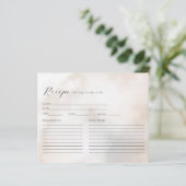 水彩クリームクラウドブライダルシャワーレシピカード (スタンド正面)