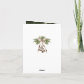 水彩クリームホリデー葉のリースの写真カード シーズンカード (裏面)