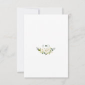 水彩クリームホワイトフローラ〔雄ジカの〕枝角結婚ズ 出欠カード (裏面)