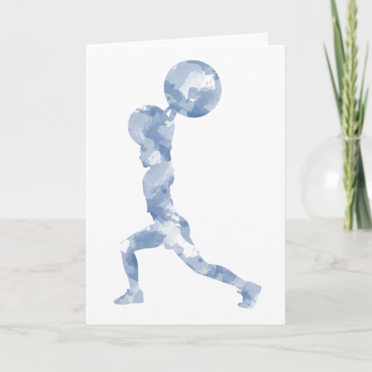 水彩クリーン&ジャーク(青) カード (正面)