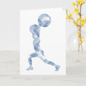 水彩クリーン&ジャーク(青) カード (黄色い花)