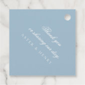 水彩クレストフローラモノグラム結婚式の引き出物ラベル フェイバータグ (裏面)