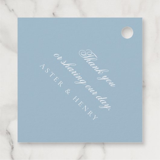 水彩クレストフローラモノグラム結婚式の引き出物ラベル フェイバータグ (裏面)